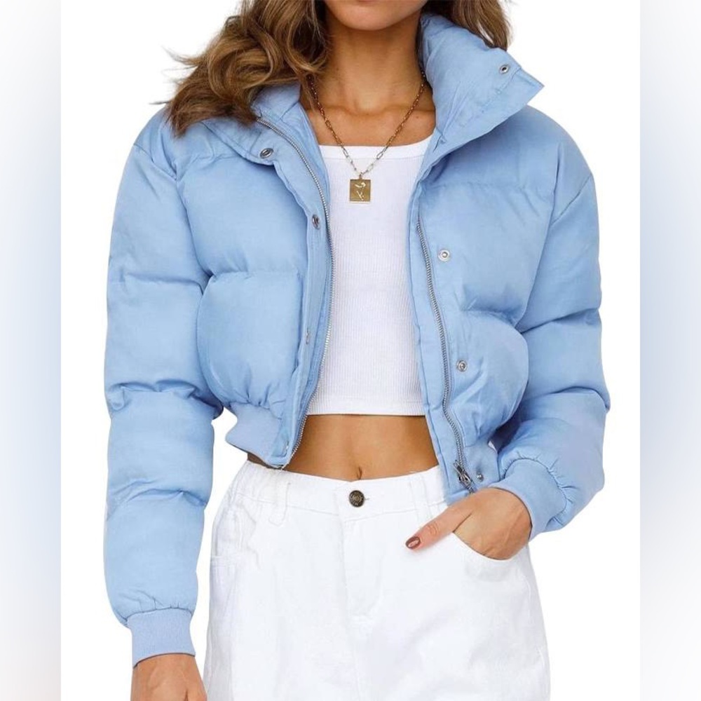 RARE luxè baby blue puff coat - Picture 2 of 3